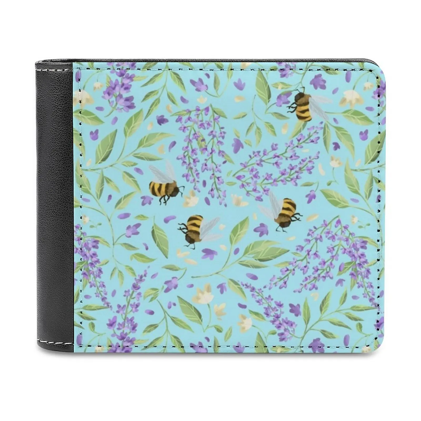 

Мужской кошелек Bees And Wisteria из искусственной кожи, короткие мужские кошельки, кошелек для кредитных карт для мужчин, сумка для денег, пчелы, глицинии, весенний цветочный