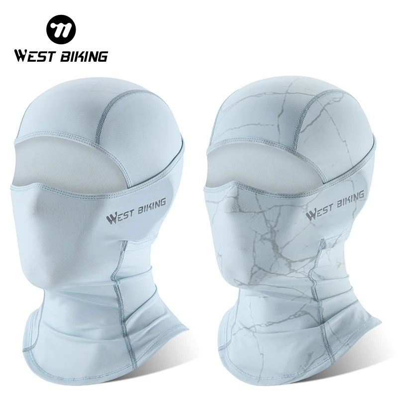 WEST BIKING Summer Cycling Balaclava Mask UPF50+ Protection UV Development Pattern Full Face MTB Bike Caps Cooling Sport Gear