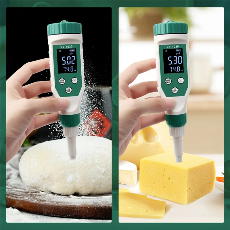 YY1030- Smart Bluetooth PH Meter Aquarium SPA Pool PH Water Quality Monitor Tester for Soil Cosmetic Food Cheese Meat