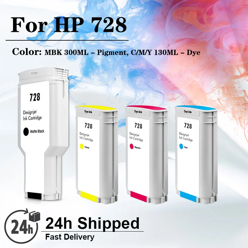 For HP 728 728XL Compatible Ink Cartridge For HP DesignJet T730 T830 With Full Ink F9J68A F9J67A F9J66A Pigment Ink/Dye Ink