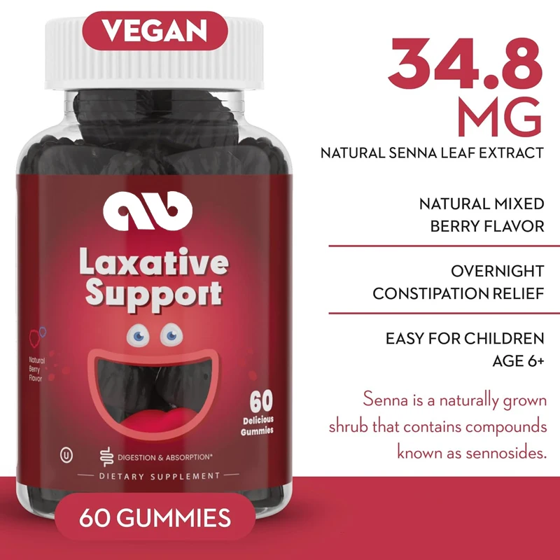 Gentle laxative gummies for adults and children - Relieve constipation in men and women-Natural senna leaf extract stool support