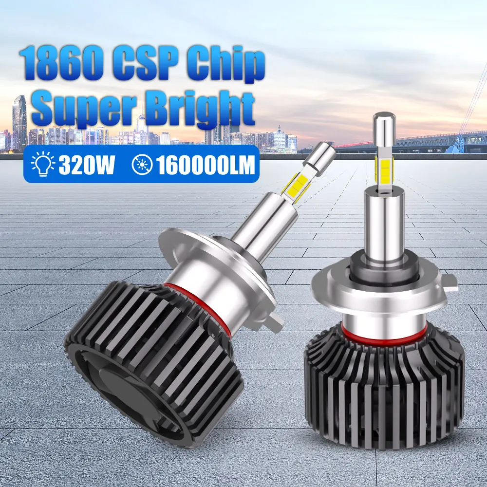 POPNOW 4 Sides 360° Car Headlight H4 H7 LED 320W 1860 CSP Chip H11 H3 9012 9005 9006 Car Headlamp Bulb Auto Canbus Light 12V