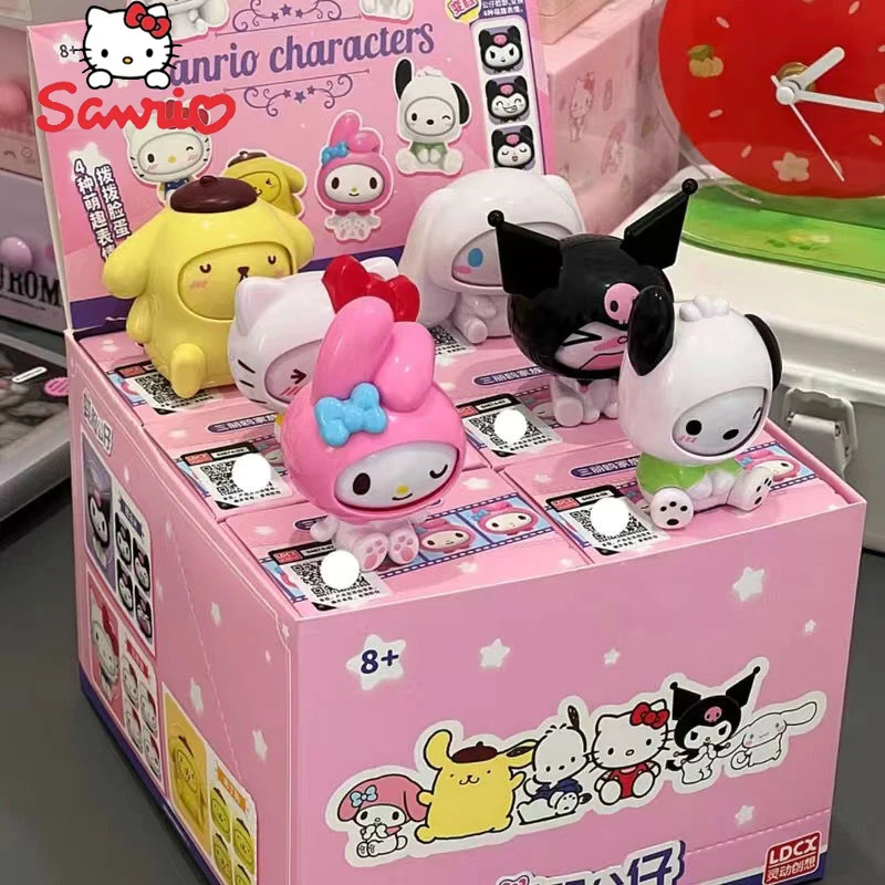 

Sanrio Kawaii Hello Kitty Kuromi Cinnamoroll Pochacco My Melody Collectible ToyChange Face Figure Blind Box Toy Kids Birthday G