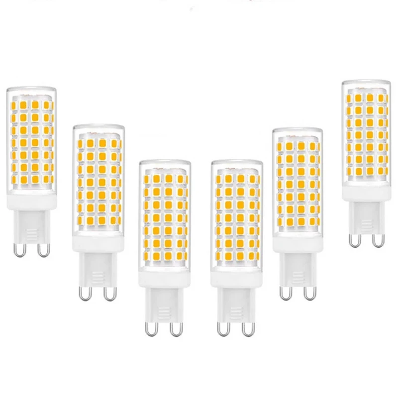 

6PCS/LOT Brightest G9 LED Lamp AC220V 5W 7W 9W 12W 15W Ceramic SMD2835 LED Bulb Warm/Cool White Spotlight replace Halogen light