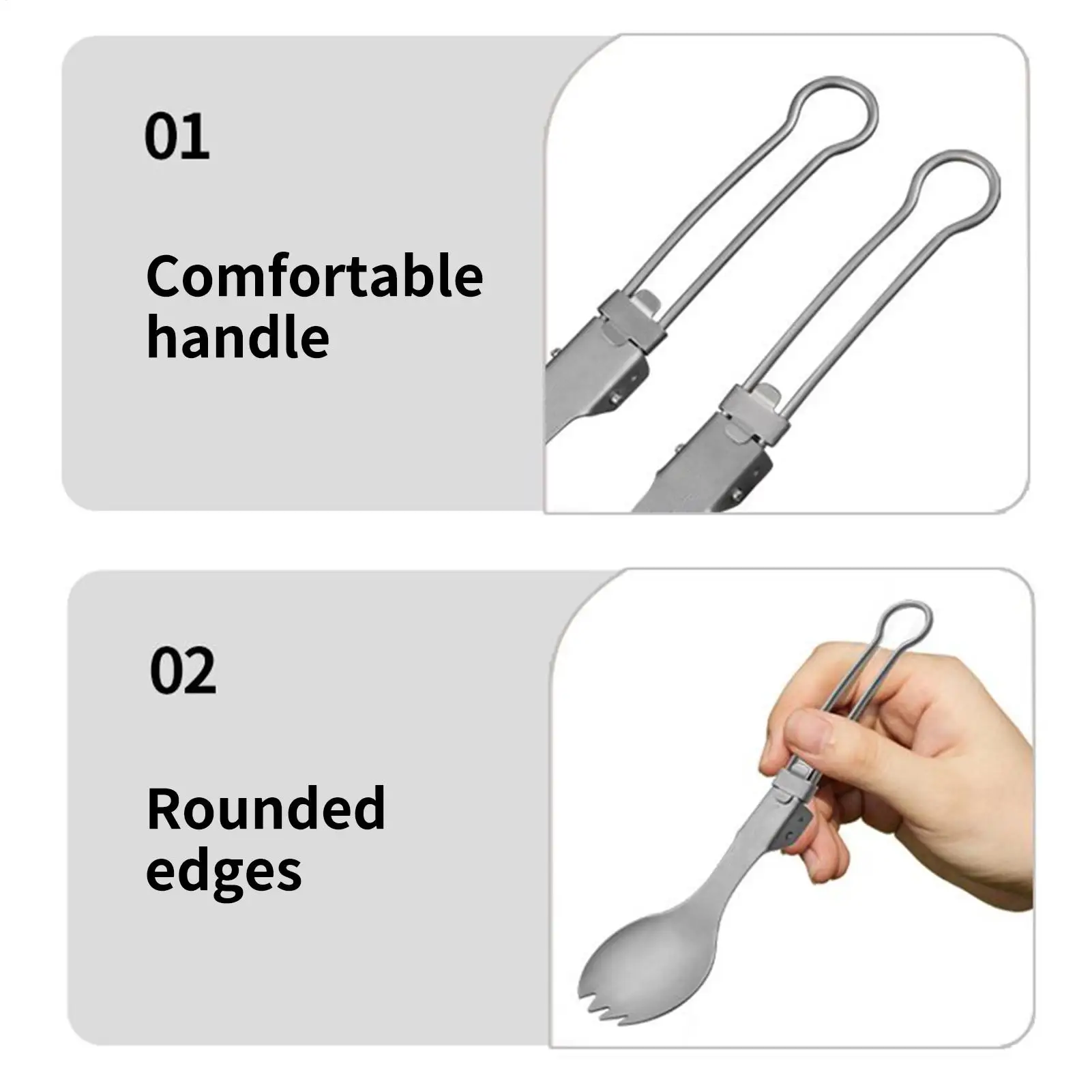 4PCS/Set Portable Outdoor Camping Picnic Foldable Stainless Steel Cutlery Set Spoon Fork Chopsticks Tableware Outdoor Travel view 4