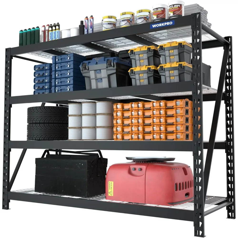 

Гаражные стеллажи, ширина 68 дюймов x 24 дюйма x 65 дюймов В, нагрузка 7200 фунтов, сверхмощные металлические стеллажи для хранения, стеллаж для хранения промышленных стеллажей