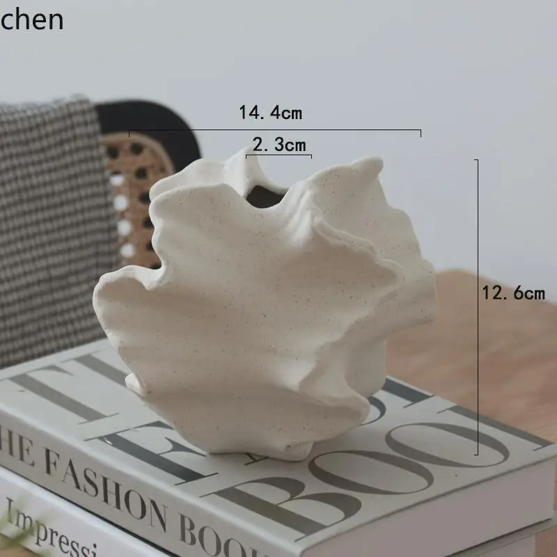 special-shaped plain-fired vase ins style wabi-sabi desktop ornament model room B & B living room decoration