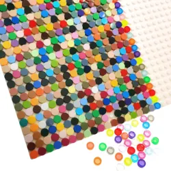 1000PCS 98138 Round Tile 1x1 Flat Circle Pixel Art Stuff Painting Building Block Mosaic Drawing for Artist Professional Player