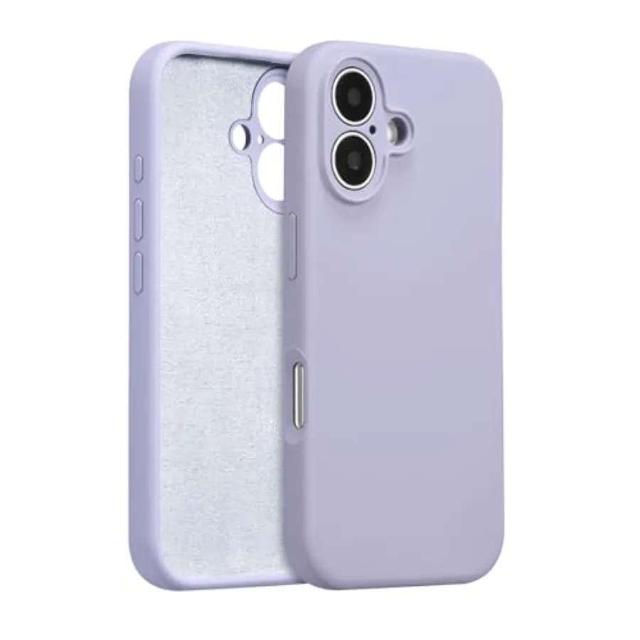 

for iPhone 16 Case Silicone, with [Full Camera Protection][Soft Anti-Scratch Microfiber Lining], Liquid Silicone Ultra Slim Sho