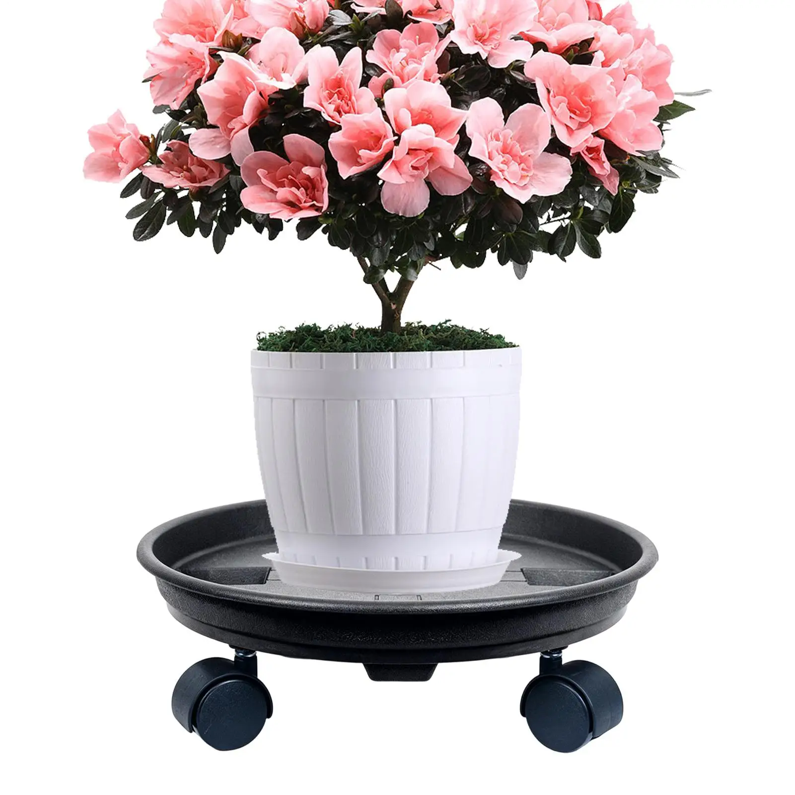 Plant Saucer With Wheels Heavy Duty Movable Planter Tray Plant Pot Rollers With Wheels For Flowers Citrus Indoor Outdoor Garden
