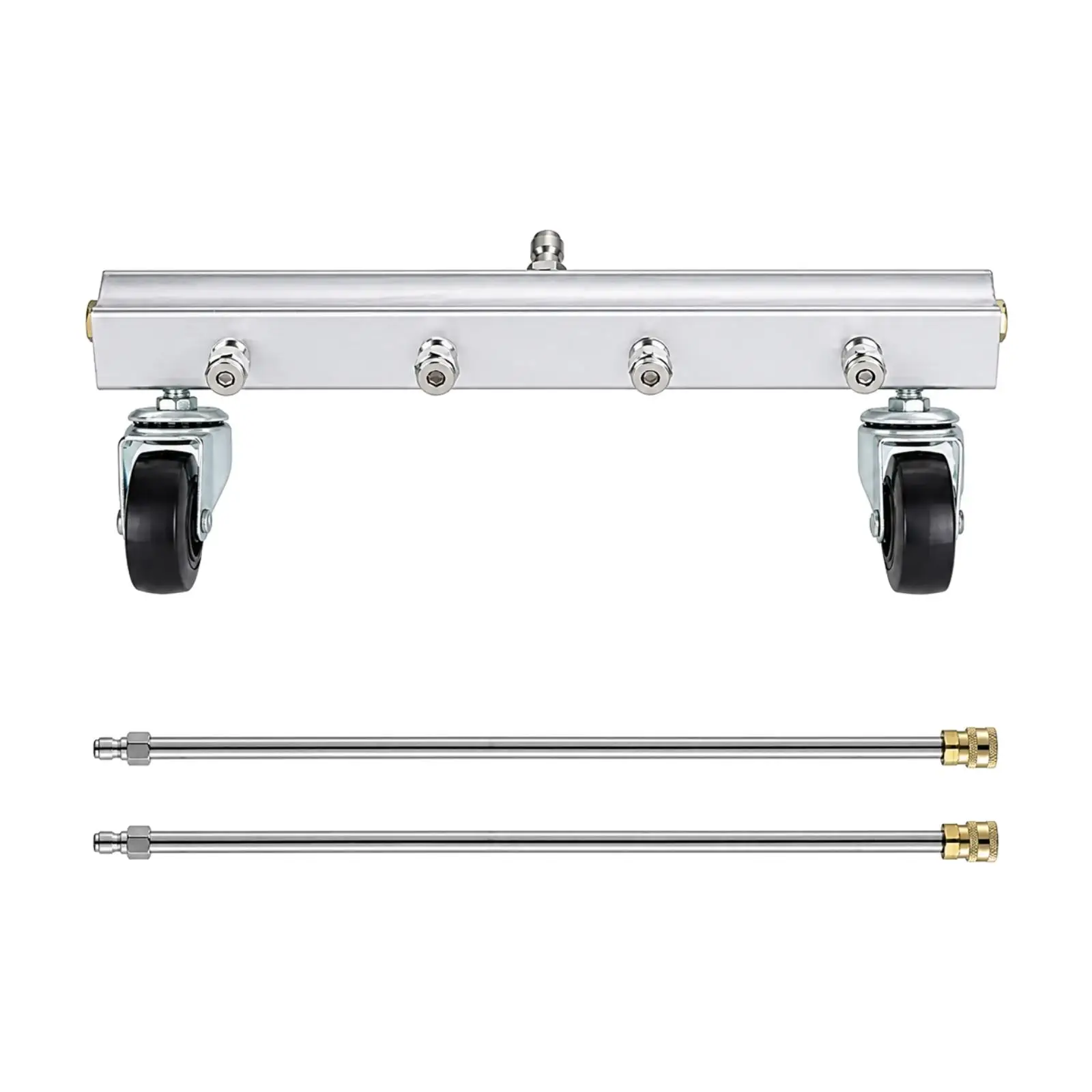 Aluminum Alloy Surface Cleaner for Pressure Washer with Wheels and Extension Wand for Flat Driveway Patio Garage Floor Use