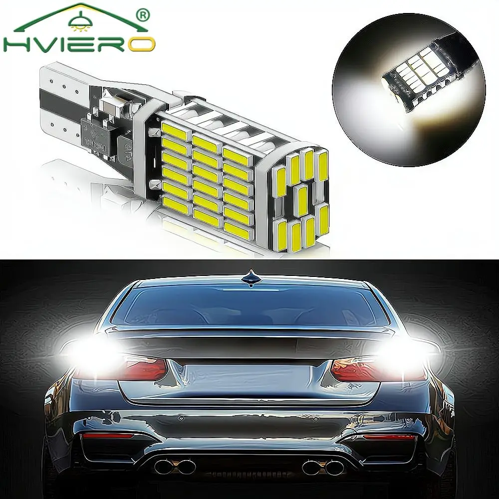 T15 LED BA15S 1156 High Power Auto Bulb White DC 12V Car Reverse Back Light W16W 45SMD 4014 Turn Signal Lamp Lighting Reversing