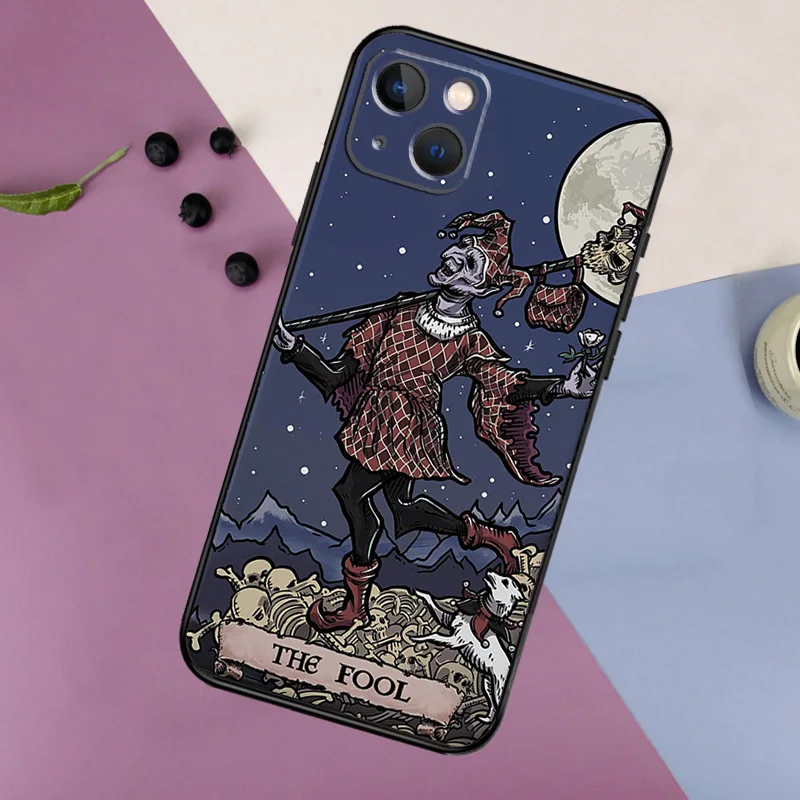 The Hermit Tarot Card Grim Reaper Case For iPhone 16 15 14 13 12 11 Pro Max Mini X XR XS Max 7 8 Plus 2 Bumper Cases Cover