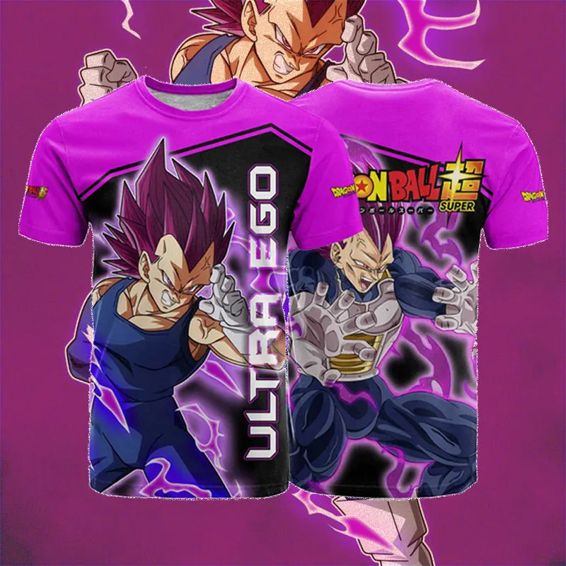 Dragon Ball 2026 Neues Heißes Vegeta Anime Herren T-Shirt Harajuku Sommer Vintage Street Übergroßes Jungen Casual Hip Hop 3D-Druck Oberteil