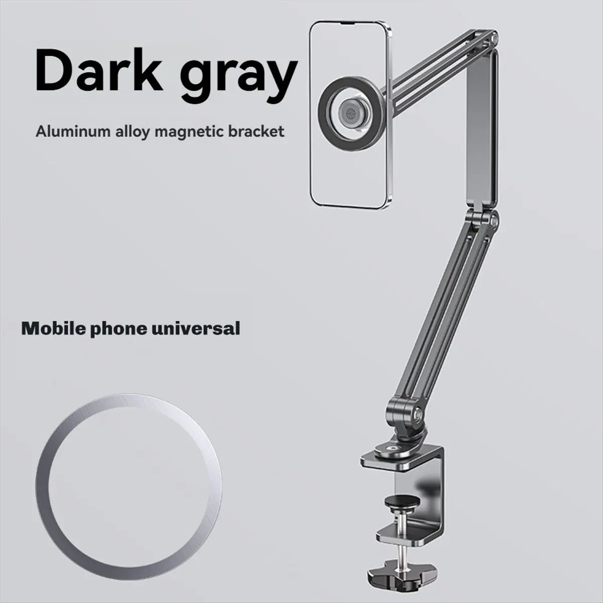 A99X Magnetic Desk Phone Stand for Tablet Cellphone Overhead Adjustable Metal Long Arm Phone Mount for Phone