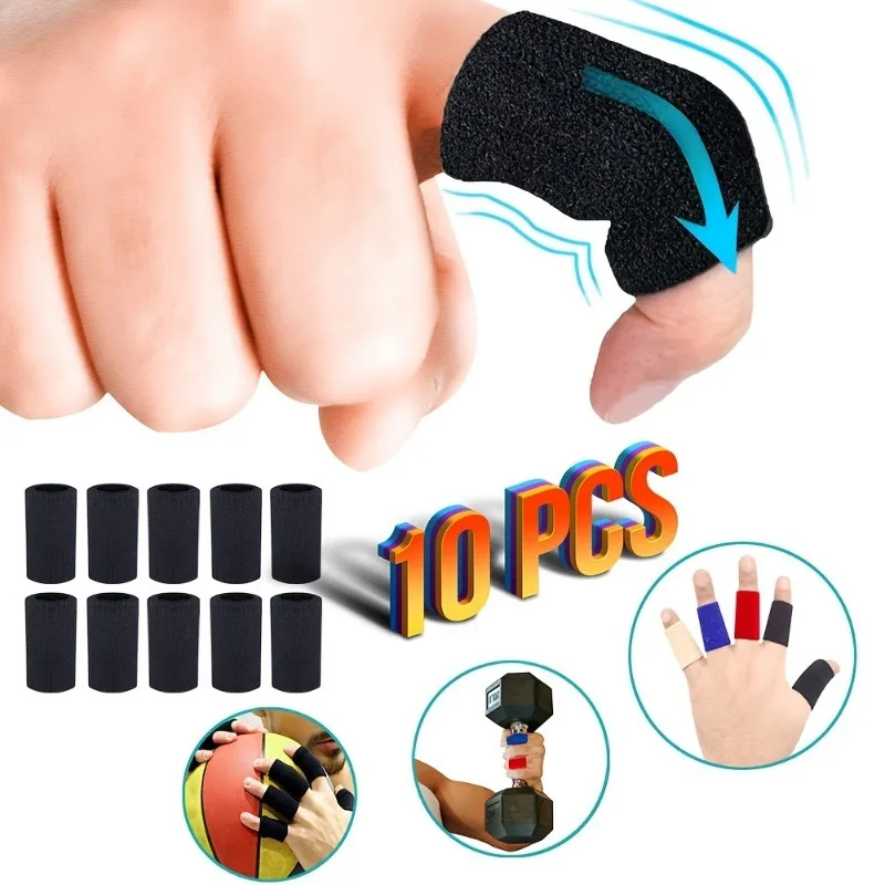 10 Teile/satz Finger Brace Schiene Hülse Daumen Unterstützung Schutz für Basketball Volleyball Badminton Tennis – Detail 1