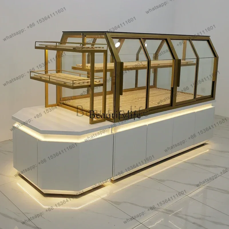 FG43New Products in Stock Bakery Zhongdao Bread Counter Cake Shop Arc Paint Display Cabinet
