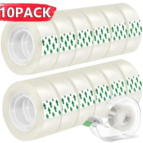 10/5/1 Rolls Premium Transparent Tape 0.8cm 1.2cm 1.8cm Multifuntion High-viscosity Adhesive Tape for Gift Wrapping Packing