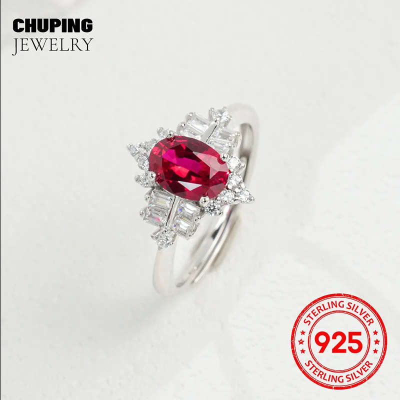 

Кольцо из серебра S925 с сапфирами, рубинами, изумрудами и параибой овальной формы 5*7 мм от Chu Ping Fine Jewelry Lab, подарок на День святого Валентина для женщин