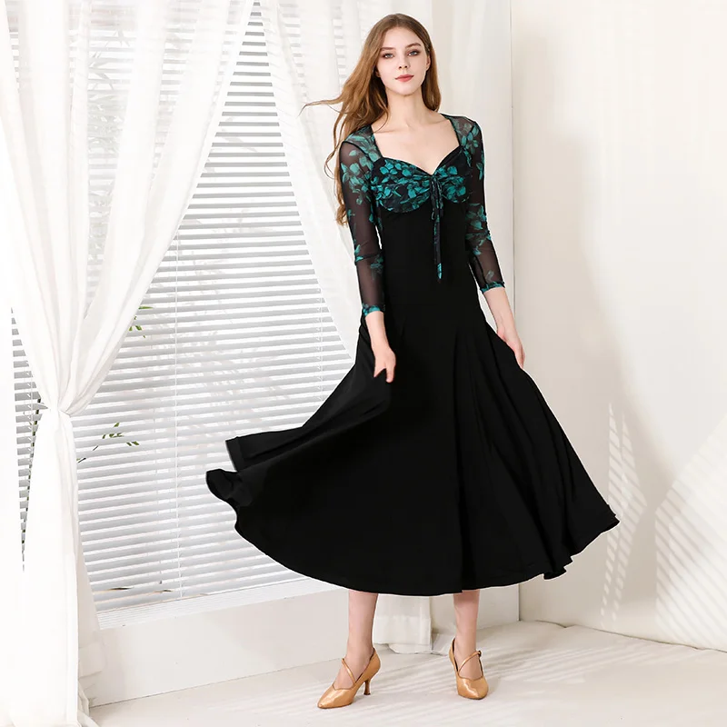 

Женское новое платье для современного танца 2025 года, платье для бальных танцев, стандартное танцевальное платье, вальс, большое свободное платье My902