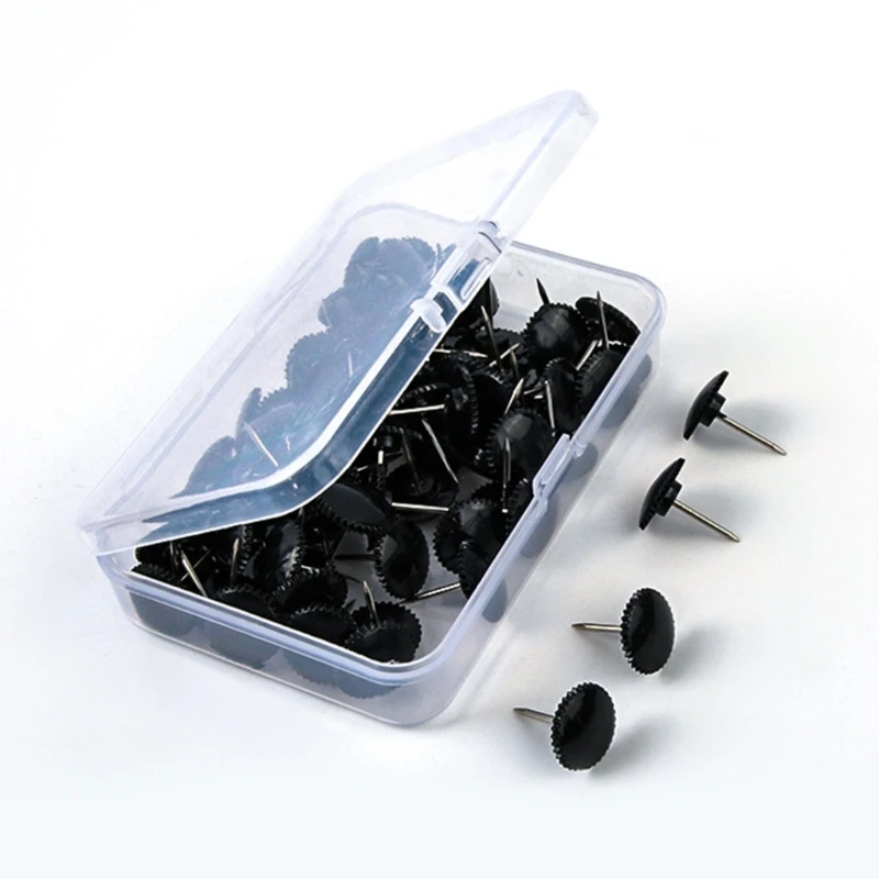 50/100 Miếng Bánh Răng-Hình Đẩy Chân Đầu Dẹt Bản Đồ Chân Rõ Ràng Pushpins Cho Nút Chai Ban, trong Suốt May Chân Cho Vải May