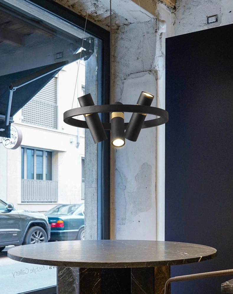 Art Chandelier Black Metal GU10 Bulb Pendant