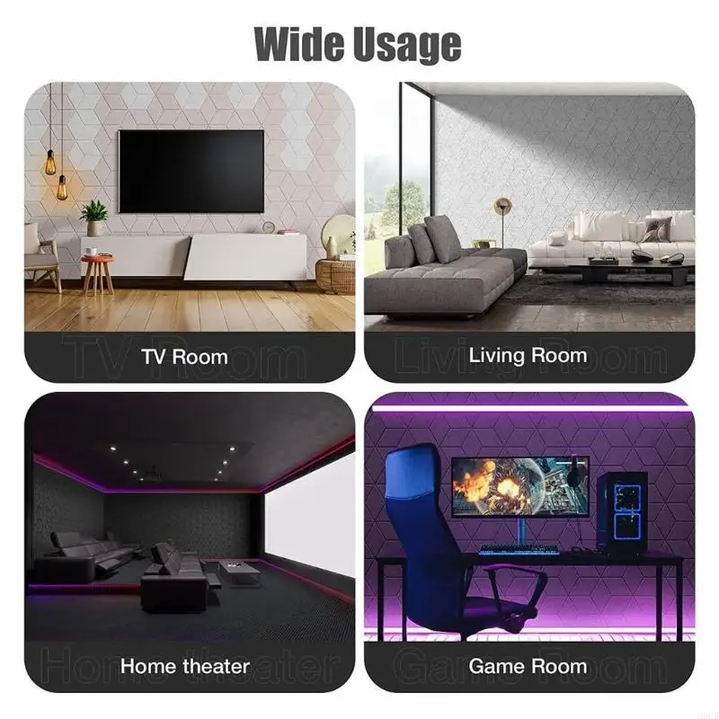 

M6CB Pack of 12 Hexagonal Foam Panels Soundproof Wall Panels Acoustics Tiles