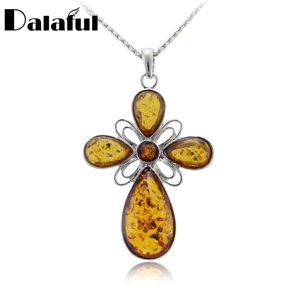 Beautiful Baltic Simulated Synthetic Stylish Charm Lovely Cross Necklaces & Elegant Pendants Necklace For Women X022