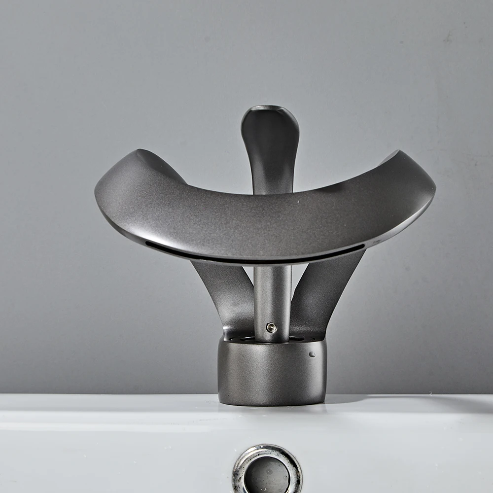 

Bathroom white/Gray/Black Aluminum Alloy Basin Sink Tall Faucet Single Handle Water Mixer Bath Tap High And Short Style