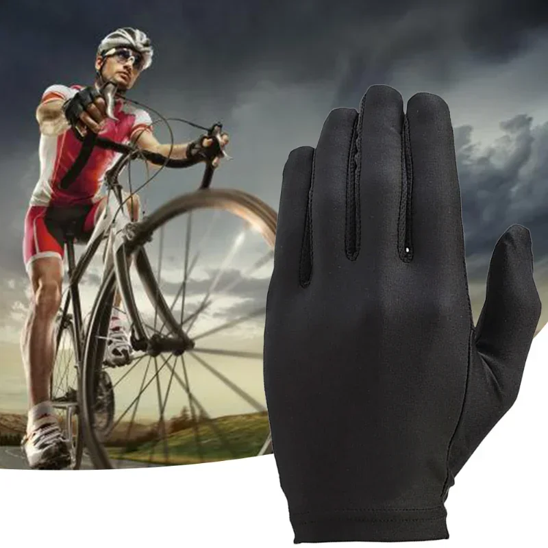 Guantes de fiesta para conducir en bicicleta, guantes finos interiores con forro negro de tamaño útil, guantes deportivos suaves para motocicleta, 1 par