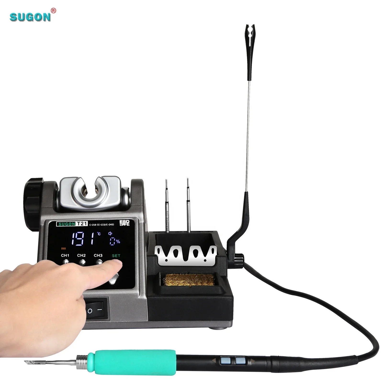 SMD 수곤 T21 레드 컬러 BGA 납땜 리워크 스테이션 (휴대폰 수리용)