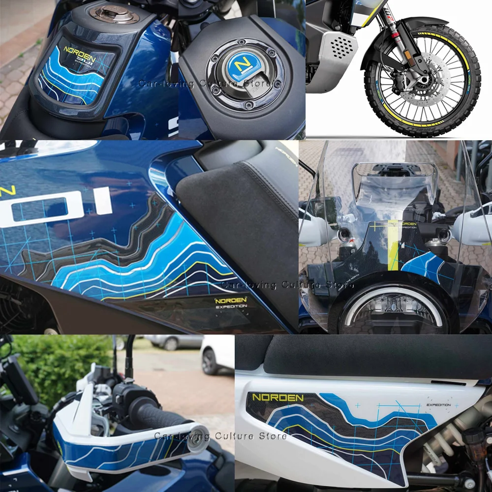 Wodoodporna naklejka ochronna Zestaw ochronny na motocykl Naklejka na zbiornik z żywicy epoksydowej 3D do Norden 901