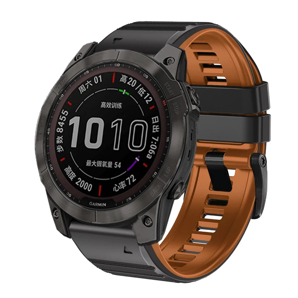 Ремешок силиконовый для наручных часов Garmin Epix Pro 47 51 мм Fenix 7X 7 Pro 6X 6 Pro 5 5XPlus 3HR 965 955 945