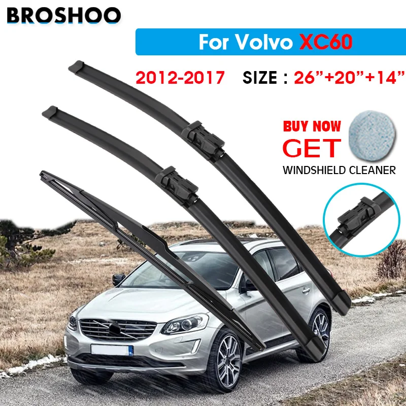 Car Wiper Front Rear Blades Set For Volvo XC60 2012 2013 2014 2015 2016 2017 Front Rear Window 26