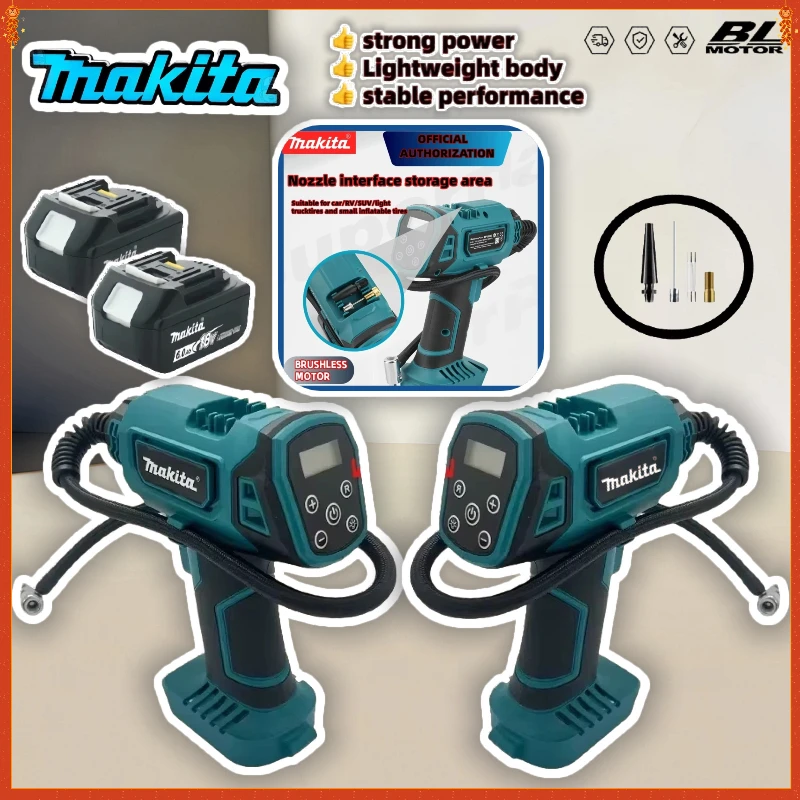

Makita Cordless Car mounted air compressor Automatic Inflator Electric Air Pump Car Tire Handheld Air Compressor