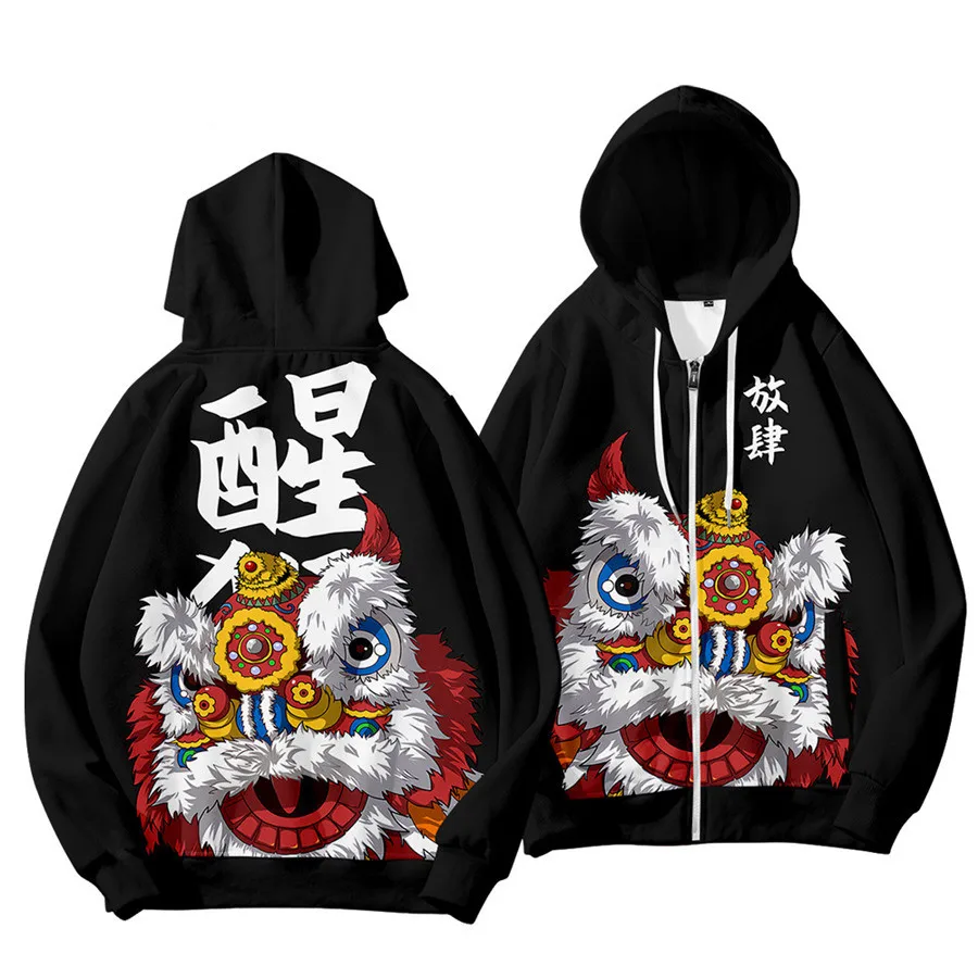 Hot Sales Autumn Winter Sweatshirts Chinese Style Demon 3D Digital Printing Hoodies Men Fashion Streetwear Hoodie Casual Jacket