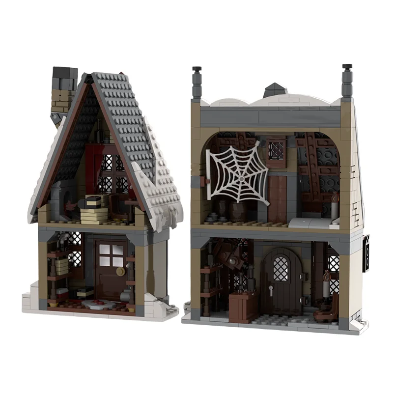 766pcs MOC Harry HogsHead QuillShop Rustic Magical Village DIY Model Building Blocks Birthday Toys Gift
