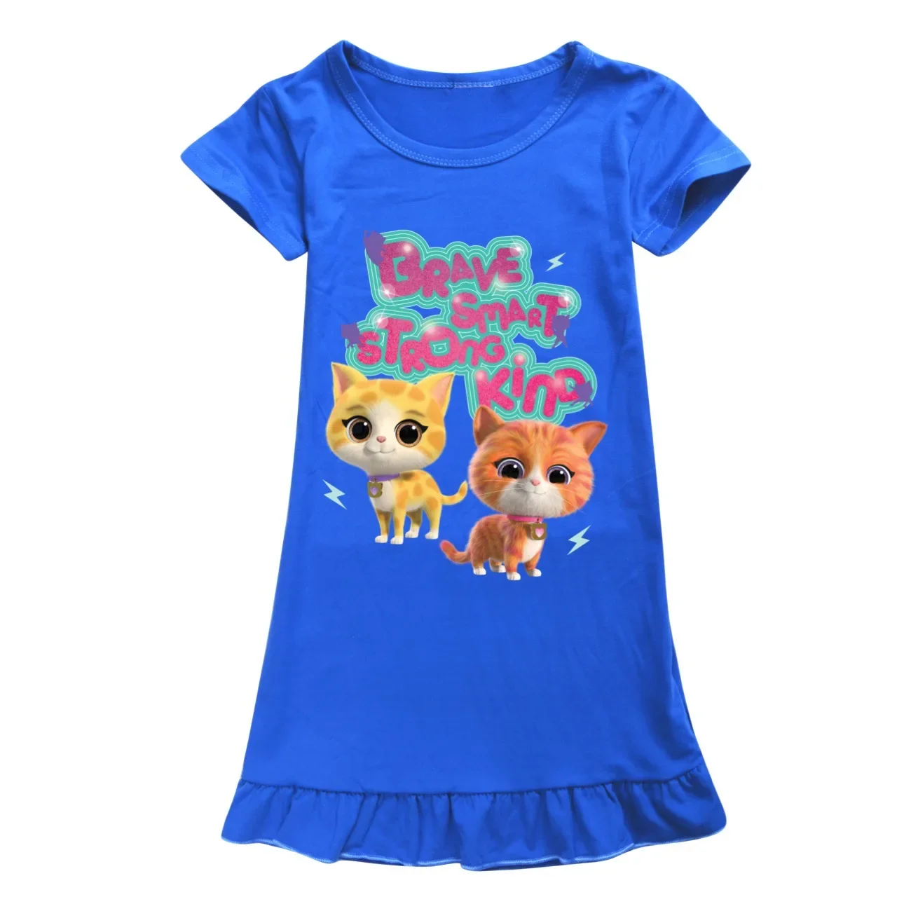 Schattige Superkitten Katten Kostuum Kinderen Zomer Nachtkleding Baby Meisjes Casual Jurk Peuter Meisje Nachthemd Kinderen Pyjama Homewear