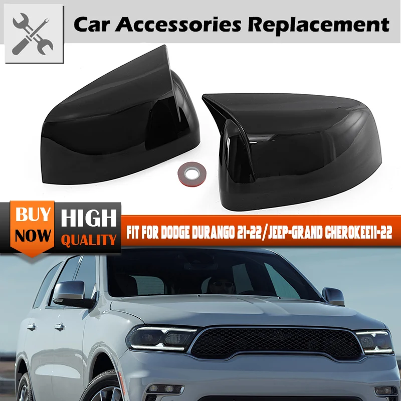 

For Jeep Grand Cherokee 2011-2022/Dodge Durango 2022 2023 High Quality Black Exterior Rearview Side Mirror Housing Shell Cap