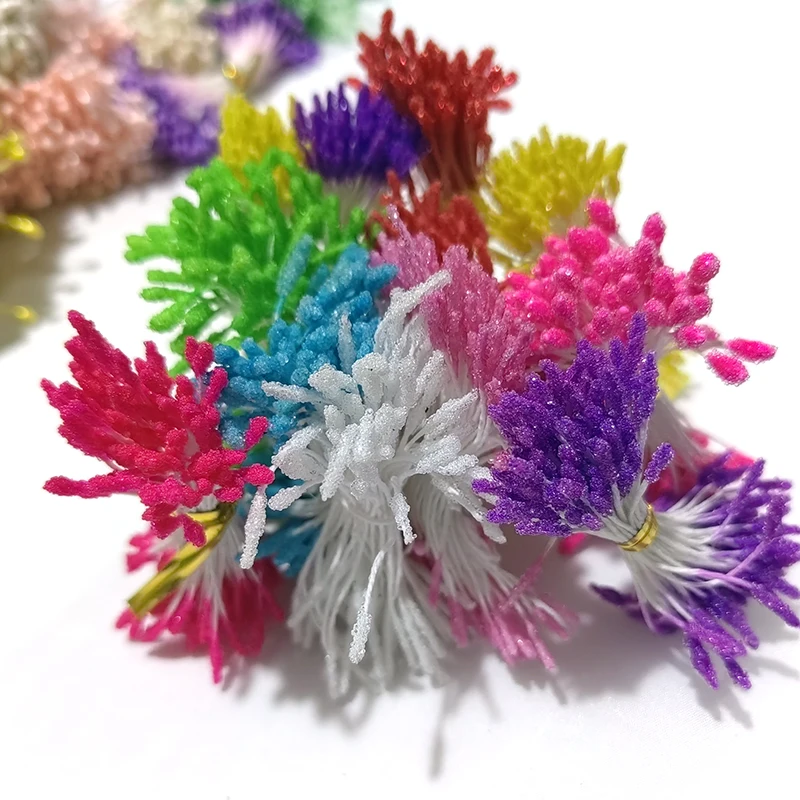 500pcs 2mm DIY Artificial Mini Pearl Flower Stamen Pistil Simulated Flowers Pearl Stamen Glass Stamens Christmas Accessories