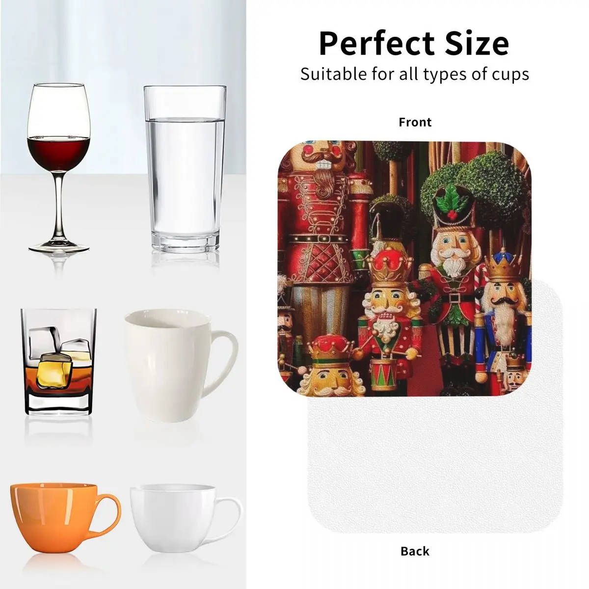 Merry Christmas and Happy Holidays! Coasters Kitchen Placemats Insulation Cup Coffee Mats For Decor Home Tableware Pads Set of 4