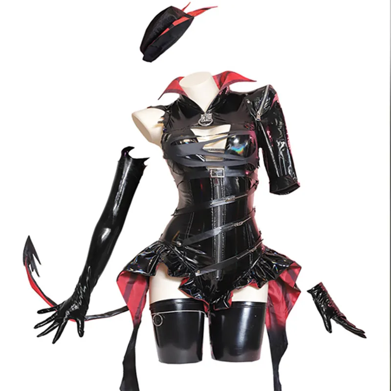 Arknights Game W Cosplay Costume pour femme, combinaisons en cuir sexy, vêtements de fête d'Halloween, noir, anime, fille, bande dessinée, nouveau, 2024