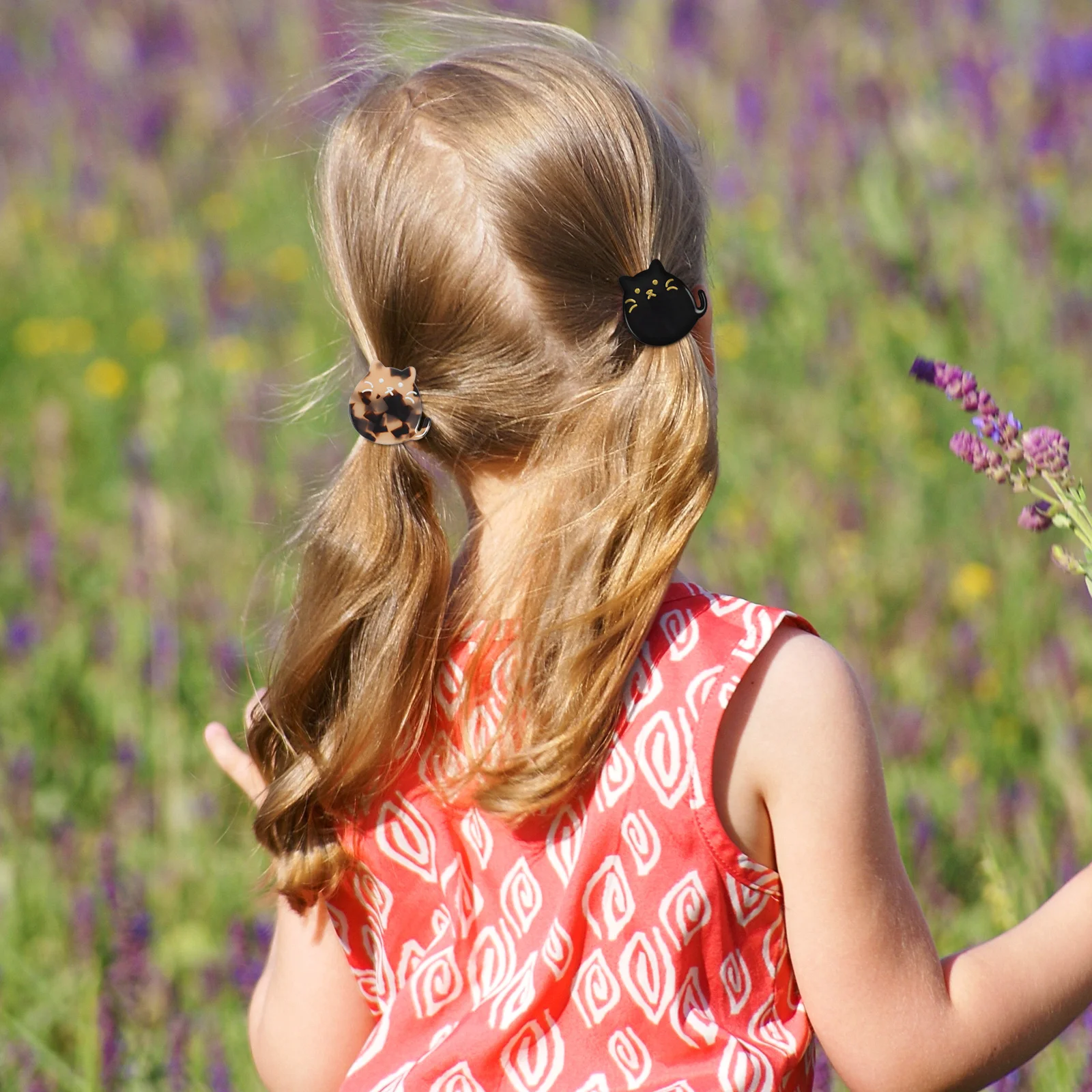 

2Pcs Cat Hair Ring Set Black Tortoiseshell Colors Cute Design Hair Accessories for Kid Baby Girl Fun Photo Prop Gift