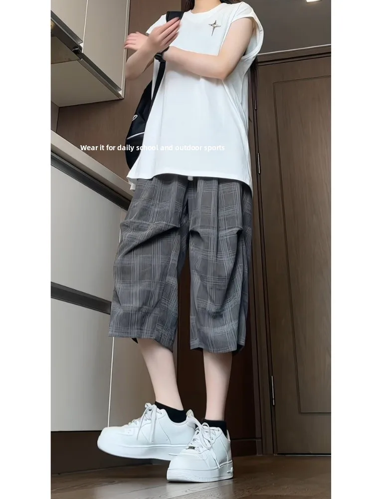 

Men's Summer Thin Qui Dry Loose Sport orts American High Street Casual Seven-Five Pants Faionable Straight Leg Trousers