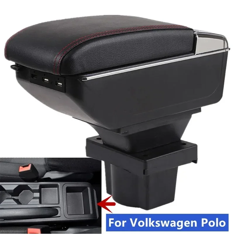 

NEW For Volkswagen virtus Armrest box For Volkswagen Polo Car Armrest 2019-2023 Central Storage box with USB Car accessories