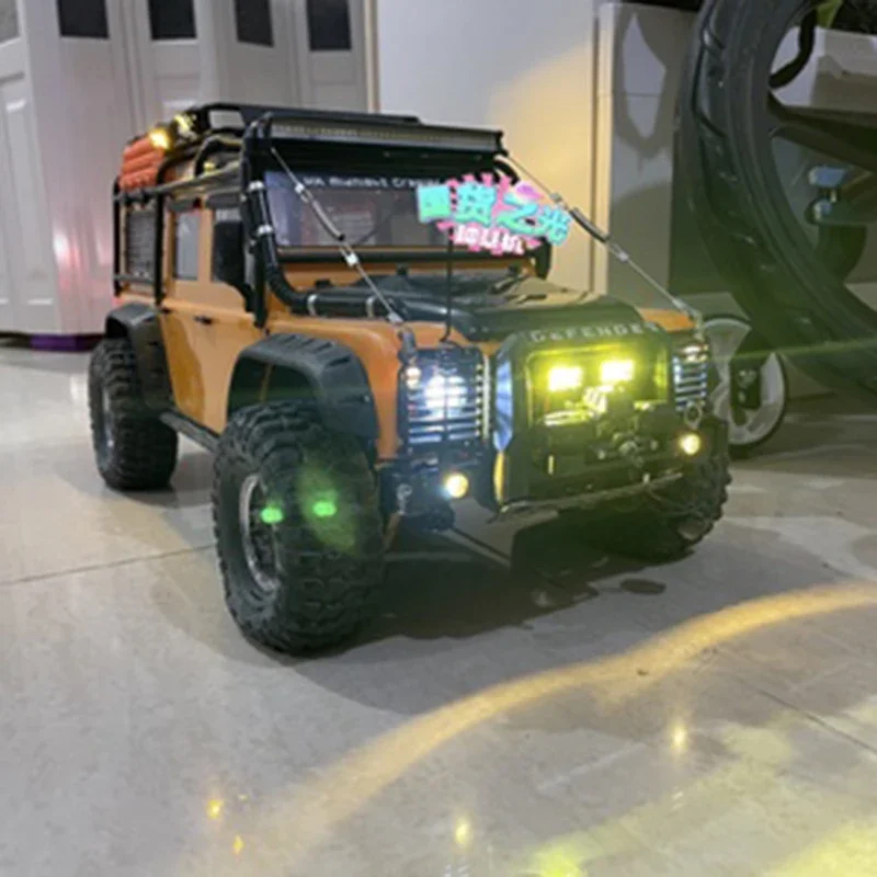 17 mm prostokątny żółty reflektor LED do 1/10 RC Crawler Car Traxxas TRX-4 Defender Ford Bronco SCX10 90046 DIY Parts