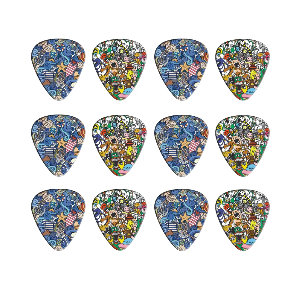 SOACH 10Pcs/lot 0.71Mm 0.46 1.0 Thickness Cartoon Graffiti Guitar Picks Pattern Guitar Paddles Parts Guitar Accessories pick