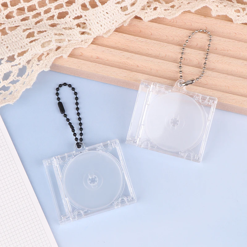 1pcs Blank Album Mini CD Case + CD Keychain For DIY Keychains Backpack Hanging Decor Chain/Clip