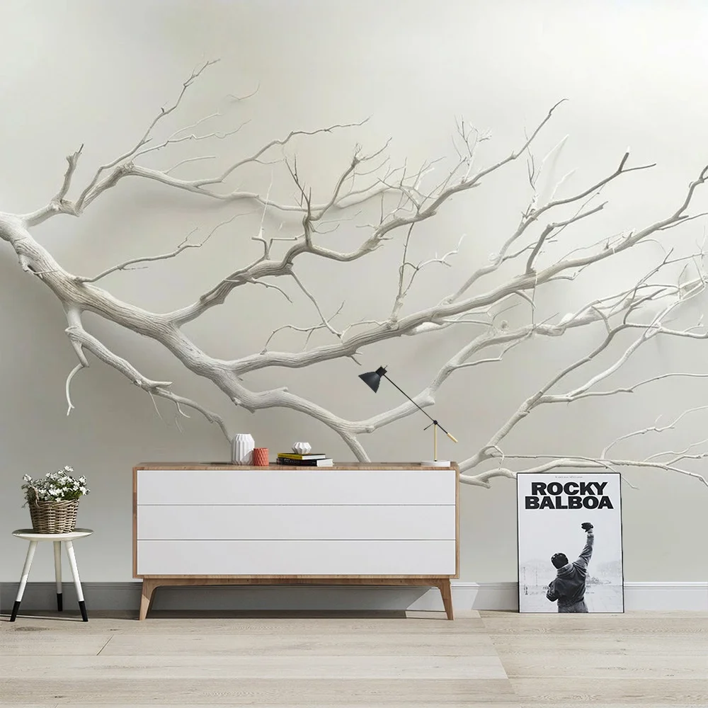 Custom wallpaper Nordic Black and white forest Tree Branch landscape design TV background wall mural living room 3d wallpaper