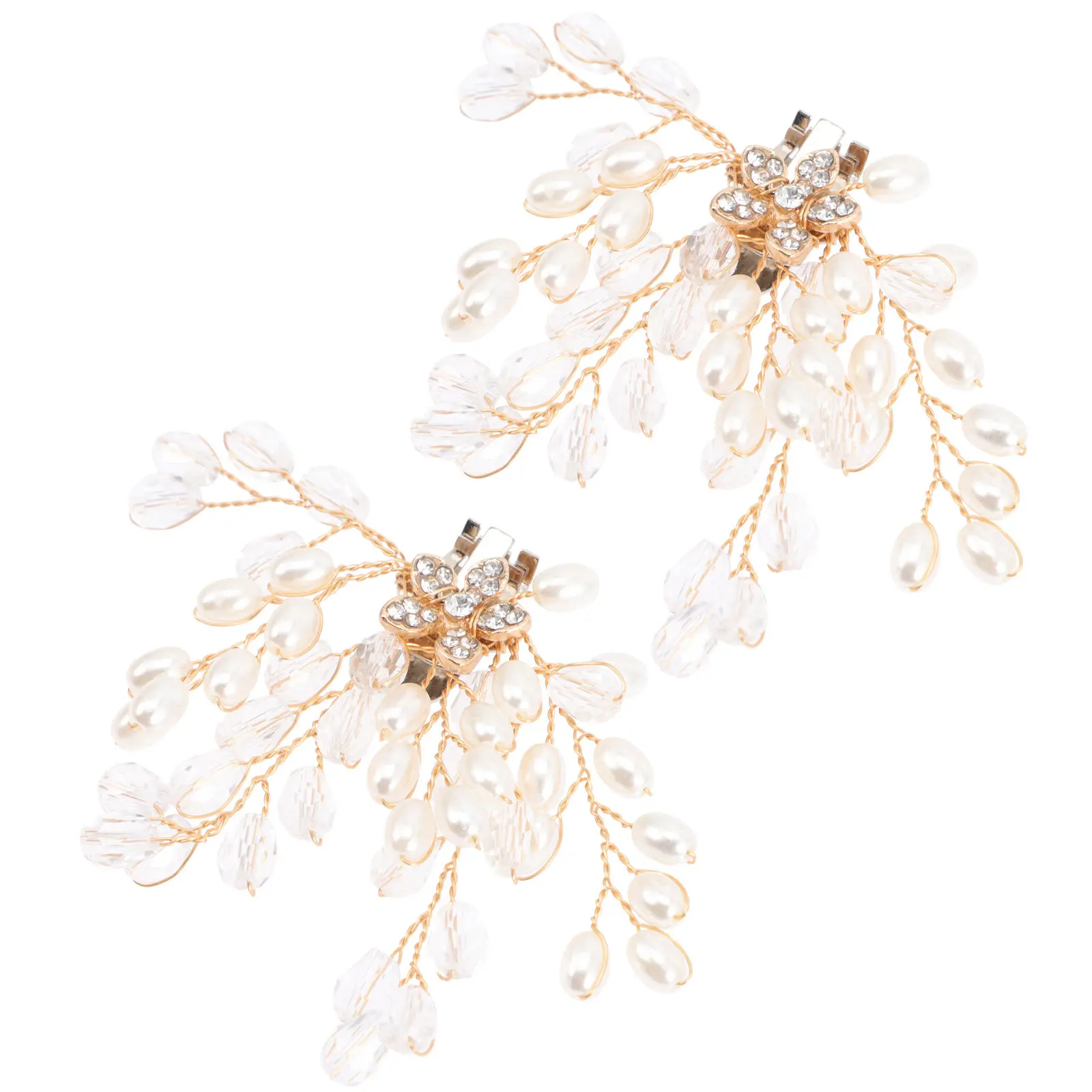 2 Piezas Clips para Zapatos de Boda con Decoración de Cristal y Perlas, Fáciles de Enganchar en Zapatos de Tacón, Tacones Bajos, Botas, Sandalias, Sombreros, Bufandas, Bolsos, Carteras y Joyería